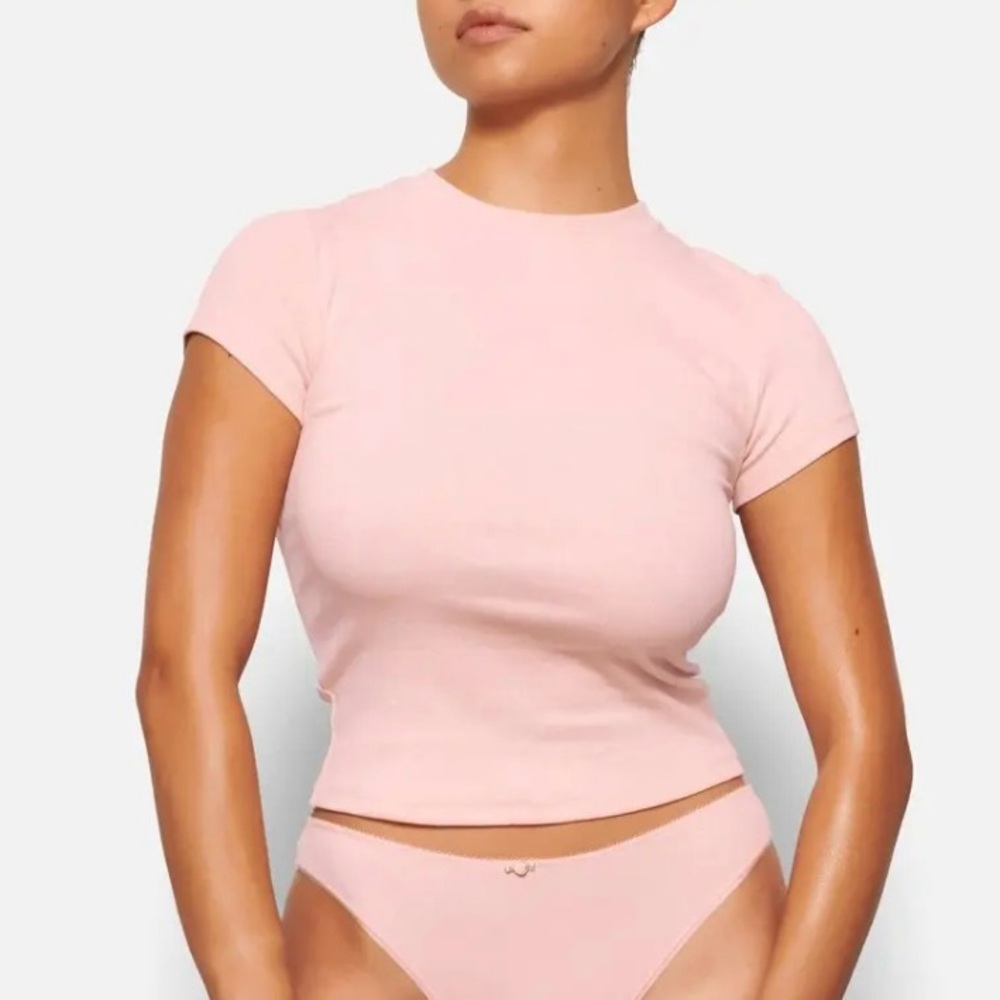 Skims Logo Pointelle Tee